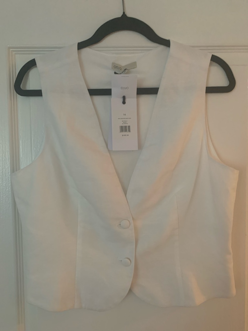 NWT White Onia Womens Relaxed Vest, Size 14 - Picture 5 of 5